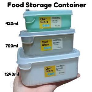 Chef Ware Food Storage Container Set of 3pcs - 420ml 720ml 1240ml
