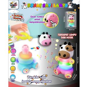 Smile - Mainan Edukasi Anak Ring Donat Sapi Ada Lampu Dan Musik