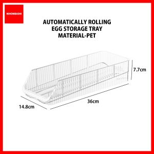 Auto Rolling Fridge Egg Organizer Space Saving Eggs Dispenser for Refrigerator Storager Home Egg Holder Egg Dispenser