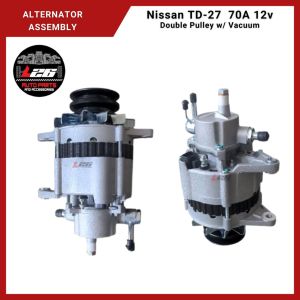 Alternator Assembly for Nissan Navara Patrol GQ TD27 Diesel TD25 70A 12v Double Pulley with Vacuum