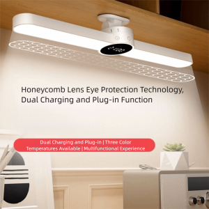 VALUEPULSE การหรี่แสงแบบไม่มีขั้นตอน โคมไฟตั้งโต๊ะ LED ป้องกันดวงตา ชาร์จใหม่ได้ โคมไฟนาฬิกาแขวน โคมไฟตั้งโต๊ะ ติดตั้งบนเพดาน โคมไฟการเรียนรู้ ห้องนอน