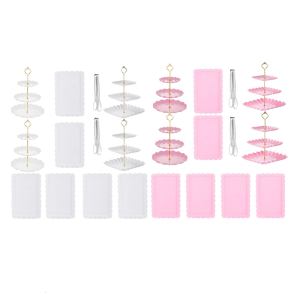 Cake Stand 3 Tiered Cupcake Stands With 6 Plates 2 Clamps European Type For Party Dessert Display Serving Tray