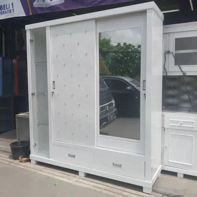 Lemari Gamis dan Tas 3 pintu sliding