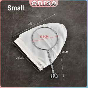 Onisa Reusable Mesh Milk Tea Filter Bag With Handle Steel Ring Cotton Cloth Filter Kitchen Accessories