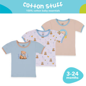Cotton Stuff Classy Collection Baby T-Shirt for Boys 100% Cotton Infant Newborn Clothes 3pcs (3-24 Months)