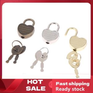 🚚【Local Express Delivery】🚚 1Set Heart Shape Padlocks Mini Luggage Hardware Locks With Key Lock For Travel Wedding Jewelry Box Diary Book Suitcase