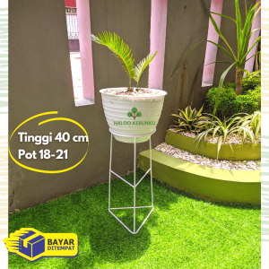 HK Standing Pot alas Segitiga tinggi 40 cm murah cocok untuk Pot Tawon 20 rak bunga bahan besi