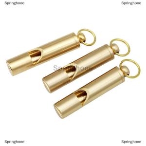 [COD] Springhooe นกหวีดทองเหลืองเดซิเบลสูงแบบพกพานกหวีดกลางแจ้งเดินป่าตั้งแคมป์นกหวีดช่วยชีวิตกรรมการการฝึกอบรมนกหวีดอุปกรณ์กลางแจ้ง