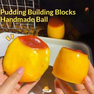 Simulation Caramel Pudding Squeeze Toy With Crispy Crunch Sound Stress Relief Toys For Kids Stress Relief Daily Play
