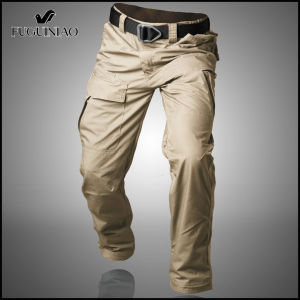 Fuguiniao Tactical Miliatry Cargo Pants Man Waterproof Rip-Stop Quick Dry Pants Multi Pockets Camouflage Combat Army Trousers