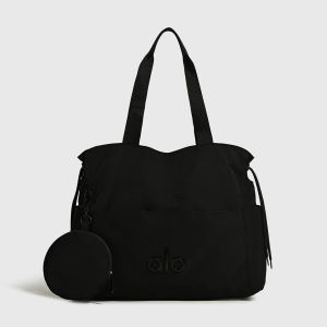 ALO Drawstring Tote Bag WithCoin Pouch Nylon Shoulder Bag 3D Letter Logo Large Capacity Yoga Workout Commuter Bag