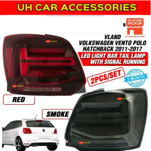 VOLKSWAGEN VENTO POLO HATCHBACK 2011 - 2017 LED LIGHT BAR TAIL LAMP WITH RUNNING SIGNAL ( SMOKE )