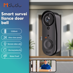 Mdudu กล้องกริ่งประตูกันน้ำ Wi-Fi 1080P type-c สื่อสารสองทาง เชื่อมผ่าน Wi-Fi เข้าแอปโดยตรง-Doorbell ภาพสีเต็มสี