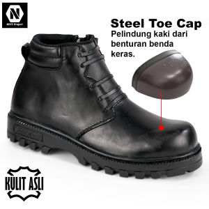 NEFF / Sepatu safety boot kulit asli / Pelindung besi ujung kaki / Sepatu keselamatan kerja NFC 105