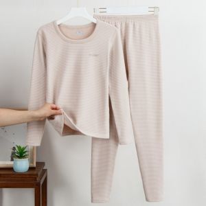 Autumn and Winter Womens New Cashmere Silk Thermal Underwear Set Autumn Clothes and Autumn Trousers Thermal Underwear