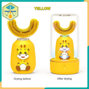 TonyRare - Bàn chải đánh răng điện cho bé hình chữ U Silicone tự động 360 U Shaped Smart Kids Toothbrush