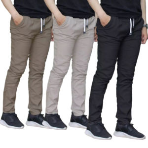 Paket Bundling (100 Ribu dapat 3) Celana Chino Panjang Pria / Celana Panjang Cowok / Celana Pinggang Karet Rib Rip / Celana Kolor Dewasa / Celana Pria Chino Kerja / Celana Laki / Celana Panjang Cowok Dewasa COD