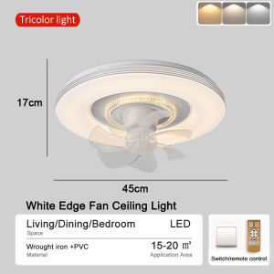 Ceiling Fan With Light Modern Tri Color LED Ceiling Fan Lamp Remote Control Dimmable Living Dining Bedroom Kitchen ALINLT