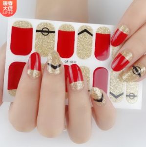 Stiker Kuku Tangan 14 Pcs Nail Art Sticker Tahan air Lucu murah Bagus Elegan Kekinian
