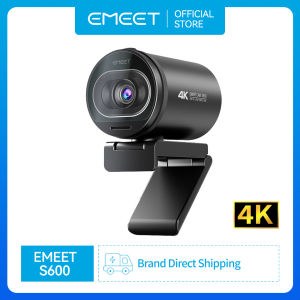 EMEET Webcam 4K Ultra HD Sensor Web Camera S600 Auto Focus Light Adjustment with Dual Microphone for Youtube Live Streamers /Gaming/Zoom Teams Meeting (1/2.5"/1080P/60fps)