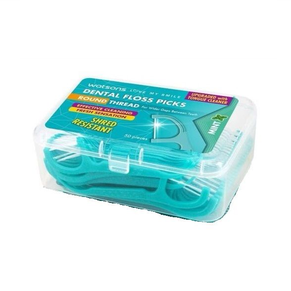 Watsons Round Thread Dental Floss (Mint) 50s | Lazada