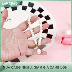 【LAKEBAO】 Ngọc Trai Móc chìa khóa mặt dây chuyền với khoan Túi phụ kiện xe hơi di động Phụ kiện tai nghe bìa trang trí sáng tạo