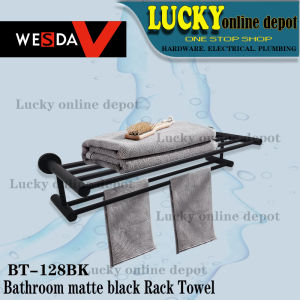 BT-128BK WESDA MATTE BLACK BATHROOM TOWEL RACK