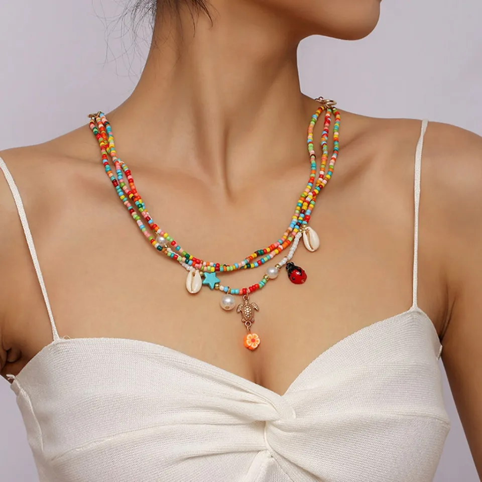 Trendy hot sale beach necklaces