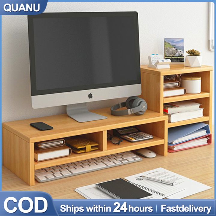 QUANU-1/2 Tier Screen Monitor Shelf Riser Bracket Computer Screen ...