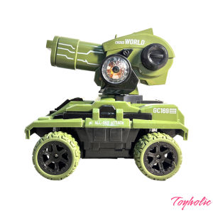 Xe tăng điều khiển từ xa bắn dĩa điều khiển chạy 360 có nhạc và đèn xe chắc nặng nhựa ABS