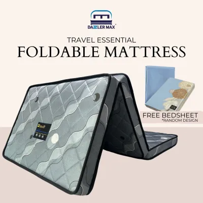 【Free Bed Sheet + Carry Bag】 Dazzler Max 3 Inch Single Three Fold High Density Mattress Tilam Lipat
