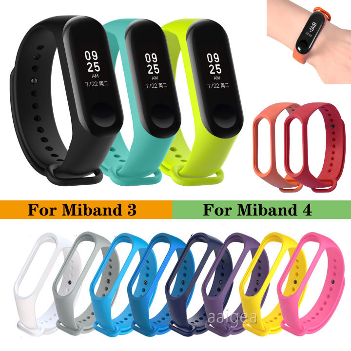 19 Colors For Xiaomi Mi Band 3 4 Sport Strap watch Silicone Wrist