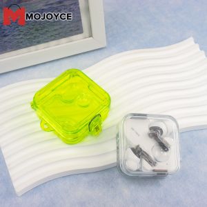 MOJOYCE PC Headphone Holder Case Clear Candy Color Headset Case Cover With Lanyard Hook On-off Snap Waterproof Fall-protection for Nothing Ear 2