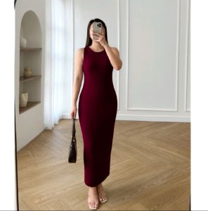 ORINA DRESS SPAN MAXY TANPA LENGAN - BASIC SPANDEX JERSEY PREMIUM WANITA JUMBO- DRESS SEHARI HARI