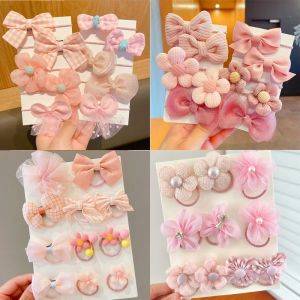 【ZEVER】Bộ Dây Buộc Tóc Nơ Hàn Quốc Dễ Thương Cho Bé Gái Dây Buộc Tóc Hoa Thời Trang Cho Bé Gái Phụ Kiện Buộc Tóc Đuôi Ngựa