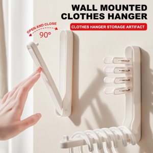 Wall-Mounted Clothes Hanger Storage Rack Dormitory Foldable Anti-Slip Clothes Hanger Storage Rack