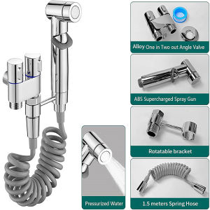MLADEN 2-in-1 Double-Way Faucet Bathroom Toilet High Pressure One-Key Stop Handheld Shower Hand Water Tap