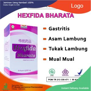 Obat Gastritis Asam Lambung Tukak Lambung Hexfida Bharata Kemasan 250g isi 50 Kapsul Berlisensi BPOM & MUI