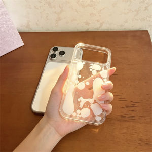 Milk Liquid Quicksand Phone Case for iPhone 17 16 15 14 Pro Max Cover 17 Para Funda for iPhone 17 Pro Floating White Color Capas