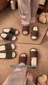 Non-Slip Linen Slippers For Women Spring And Autumn Style Indoor Home Use Sweat-Absorbing Silent Cotton-Linen All-Season Slippers For Men Breathable