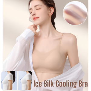 Summer Ultra-Thin Bra Ice Silk Cooling Soft Support Wire Free Small Chest Gathered Seamless Fitness Tops Bra Comfortable Breathable
