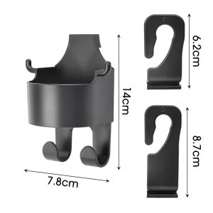 🚚จัดส่งในกรุงเทพฯ🚚 ที่วางแก้วในรถยนต์ ตะขอแขวนที่วางแก้วน้ํา ติดพนักพิงศีรษะ สําหรับรถยนต์ สีดำ มาพร้อมตะขอ 2 อัน