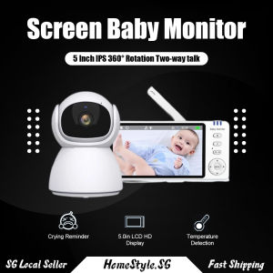 SG STOCK 5 Inch IPS Screen Baby Monitor With Camera Elderly Monitors Support 2 Way Audio and Night Vision