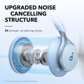 Soundcore by Anker, Space One, Bluetooth 5.3 ANC Headphones, 2X Stronger Voice Reduction, 40H ANC Playtime, App Control, LDAC Hi-Res Wireless Audio, Comfortable Fit, Clear Calls. 