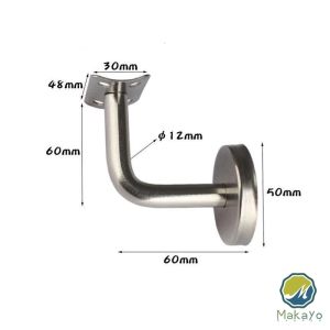 Makayo 1 ชิ้น ขาราวบันได สแตนเลส เกรด 304 ขาราวบันได เส้นโค้ง/แบน ทนทาน Stair handle bracket