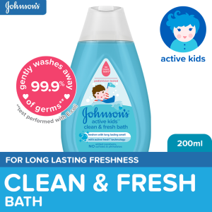 Johnsons Active Kids Clean & Fresh Bath 200ml - Baby Essentials Baby Care Kids Wash Kids Body Wash