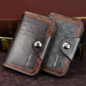 LEGILIMENS Short Paragraph Fashion Business Bag Large Capacity Magnetic Buckle Three Fold Retro Mens Wallet