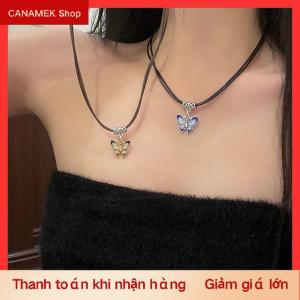 CS Trung Quốc Phong Cách Thời Trang Retro Bện Dây Vòng Cổ Bướm Hoa Mặt Trăng An Toàn Khóa Mặt Dây Chuyền Vòng Cổ Cho Phụ Nữ Đồ Trang Sức Cổ Điển