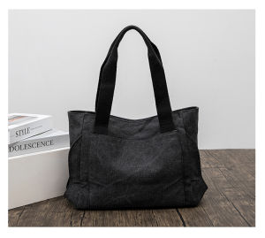 2025 New cross-border large-capacity canvas tote bag womens single-shoulder casual tote bag stylish and simple design versatile handbag
