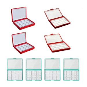 Portable Watercolor Storage Box Mixing Tray 12 Well 24 Well For Watercolour Oil Acrylics Gouaches Painting